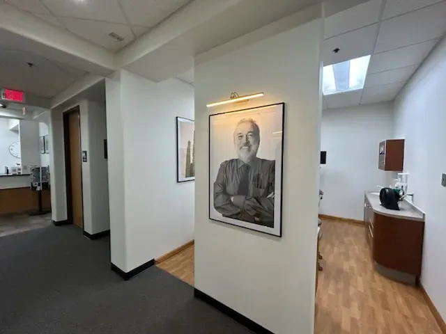 Office corridor beside the reception counter