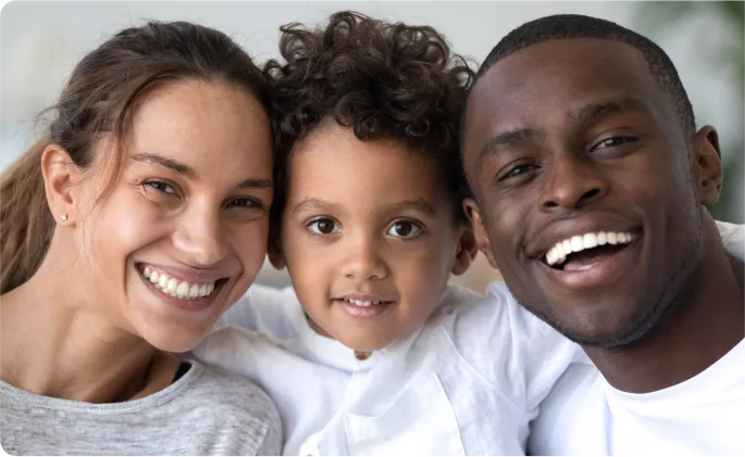 Family smiling together