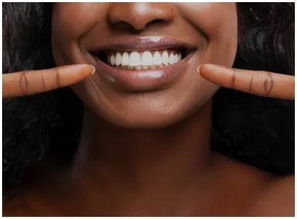 Close-up of a smiling patient showing their teeth
