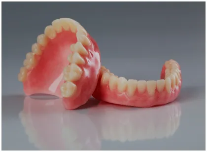 Complete dentures displayed as a dental restoration